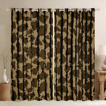 Castle Fairy Leopard Print Black Out Curtains for Female Men Women,Abstract Camouflage Camo Curtains Pack of 2 (42x63 Each),Retro Vintage Aesthetic Bedroom Curtains,Lightweight Room Decor