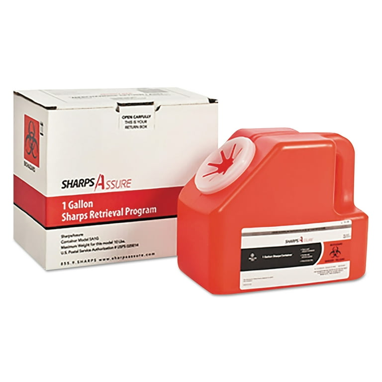 Sharps Retrieval Program Containers, 1.5 qt, Plastic, Red Sharps Retrieval Program Containers, 1.5 qt, Plastic, Red