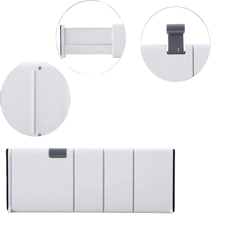 Drawer Dividers Organizer 4 Pack, Adjustable Separators 4" High Bathroom, Closet,Clothing, Office, Kitchen Storage,（White）
