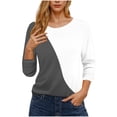thumbnail image 2 of Women's 3/4 Sleeve Round Neck Printed T-Shirt Tops Blouses Casual Daily Wear Vacation Beach Loungewear Fashion Essential Gift for Ladies | CSEONE,Gray XL, 2 of 5