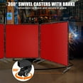 thumbnail image 3 of 3-Panel 6x6 ft Vinyl Welding Screen with Frame - Flame Resistant PVC Curtain with Lockable Swivel Wheels, 3 of 4