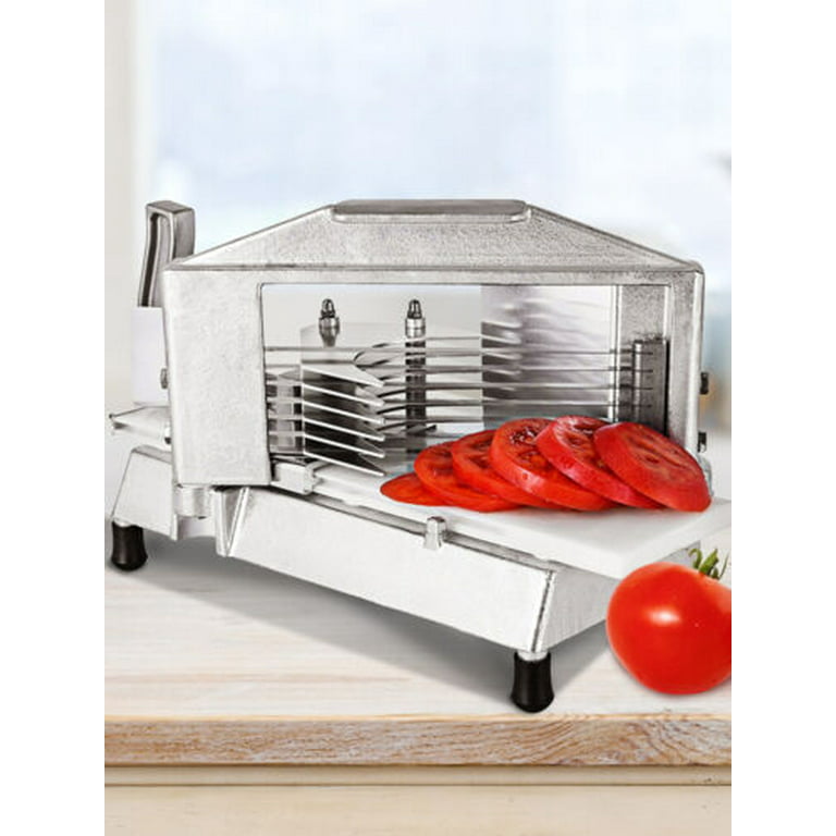 VEVOR Commercial Tomato Slicer 0.38 inches Heavy Duty Tomato Slicer Tomato  Cutter with Built in Cutting Board for Restaurant or Home Use