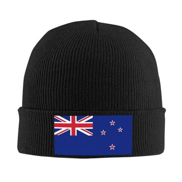 Flag Of New-Zealand Beanie Hat Knit Hat Skull Cap for Men Women Winter Hat Black