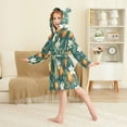 thumbnail image 4 of FORMRS Niños Bathrobe Unisex Hooded Robe Soft Plush Pajamas Sleepwear, Size 10-12T, Floral Orange Pattern, 4 of 7