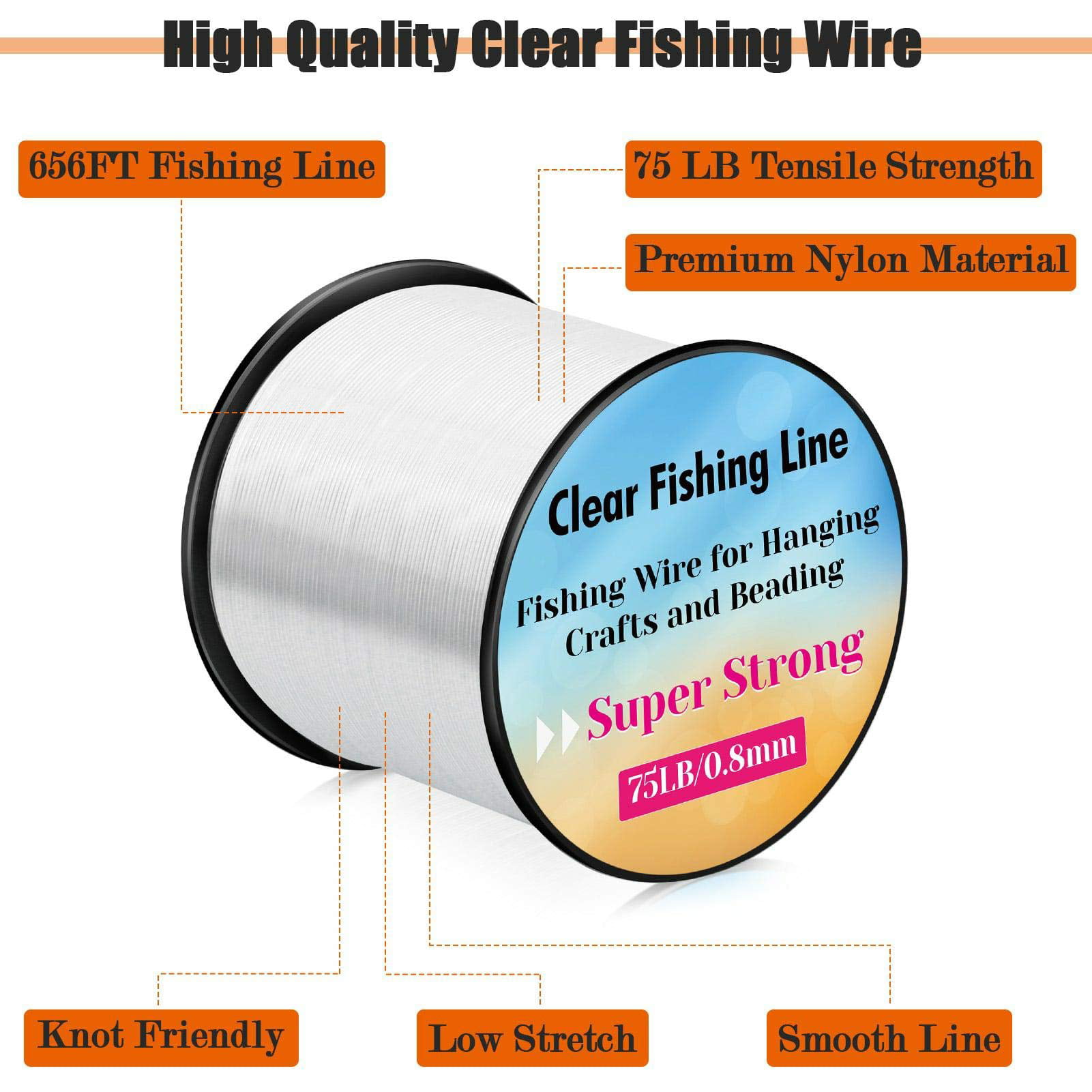 GetUSCart- Clear Fishing Wire, Acejoz 656FT Fishing Line Clear