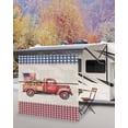 thumbnail image 5 of 4th of July RV Awning Sun Shade Screen 9'X7' American Flag Watermelon Truck Mesh Sunscreen Patriotic Stars Awning Shade Screen with Zipper UV Blocker Completed Kits for RV Motorhome Camper, 5 of 7