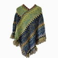 thumbnail image 2 of TRUBKH Large Scarf Triangle Shawl Long Scarf Knit Poncho Sheer Scarf Rebozo Para Mujer Crochet Shawl Blue 1 One Size, 2 of 4