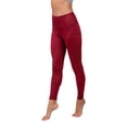 thumbnail image 2 of 90 Degree By Reflex High Waist Fleece Lined Leggings with Side Pocket - Yoga Pants - Crimson Jack with Pocket - Small, 2 of 6