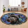 thumbnail image 4 of Robot Friends Round Area Rug, tech cartoon circle carpet for playroom or boys bedroom, soft washable non-slip floor mat, fun futuristic décor, 4 of 7