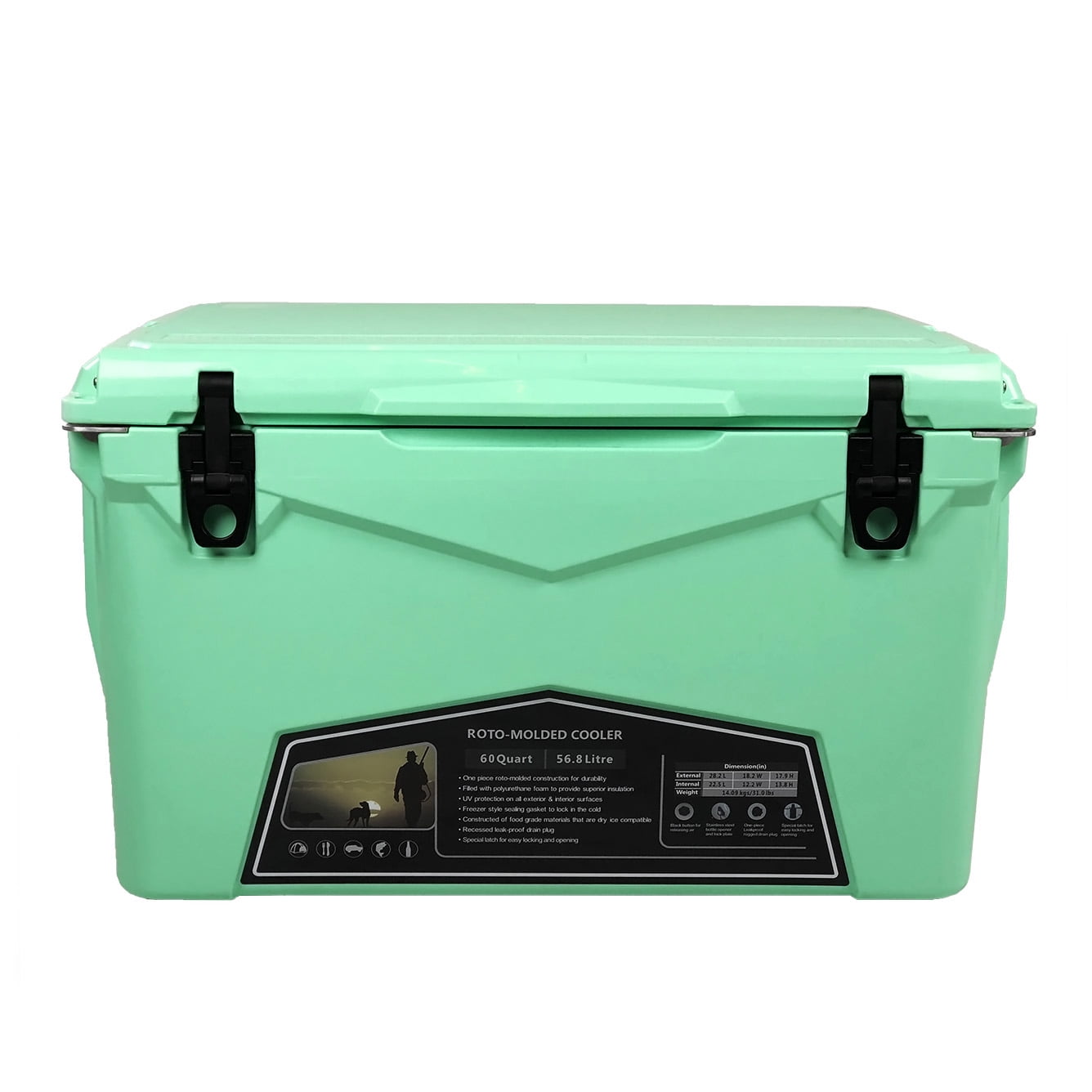 Xspec 60QT Quart Rotomolded High Performance Cooler, Seafoam, Pro Tough