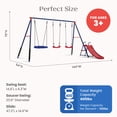 thumbnail image 3 of Delta Children FunZone Juego de Columpios de Metal para Exteriores de 4 Piezas Incluye 2 Columpios, 1 Disco/platillo y Tobogán, Azul/rojo, 3 of 5