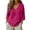 Hot Pink-1, variant on Linen Womens Tops, Womens Linen Tops 3/4 Sleeve V-Neck Linen Cotton Tunic Blouse, Casual Peasant Shirts Breathable Soft Beach Vacation Tees Loose Flow Shirts for Holiday Leisure Activities