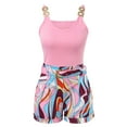 thumbnail image 5 of DHFJKG 2 Piece Sets For Women Summer Boho Outfits Floral Sleeveless Scoop Neck Tank Top High Waisted Shorts With Belt Beach Vacation Clothes Trendy Outfit, 5 of 5