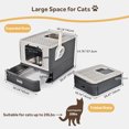 thumbnail image 3 of Enclosed Stainless Steel Cat Litter Box, XL Extra Large Cat Litter Box with Lid and Drawer Design for Indoor Cats, 3 of 11
