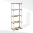thumbnail image 1 of Furinno Turn-N-Tube 5-Tier Multipurpose Compact Display Rack, Shelving Unit, Bookcase, Sonoma Oak/White, 1 of 1