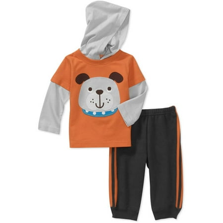 Child of Mine Carters Newborn Boys' 2-Piece Doggie Hooded Top and Fleece Pant Set