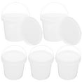 thumbnail image 6 of IBASETOY 5Pcs Multipurpose Plastic Bucket with Lid and Handle White Portable Water Bucket for Home, 6 of 8