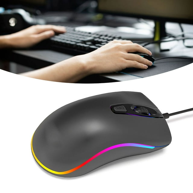Gaming Mouse, Ergonomic Design Wired Mechanical Mouse Accurate Control RGB Backlit for Office for Home for Dorm