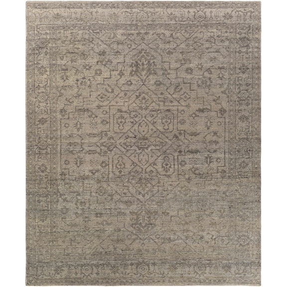 BoutiqueRugs Hollym Traditional Area Rug - Beige, Black, Charcoal - 2' x 3'