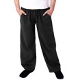 thumbnail image 3 of Mens Spring Summer Leisure Vacation Party Beach Hawaii Solid Color Cotton Linen Trousers, 3 of 6