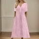 thumbnail image 1 of WILLBEST Vestidos De Verano Para Mujer Vestido Largo De Verano Vestido De Mujer Manga Corta Playa Cuello En V Con Botones Vestido Casual Con Bolsillos Vestidos Bohemios Vestidos Largos Elegantes, 1 of 3