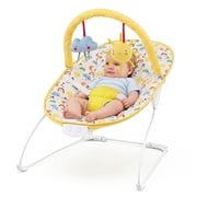Costway Portable Baby Bouncer Infant Rocker with Removable Toys Bar Music 3-Point Harness Multicolor