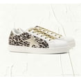 thumbnail image 4 of LUCKY STEP Stylish Star Low Top Lace Up Sneaker Comfort Walking Shoes,Gold Leopard Star,Womens, 4 of 10