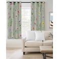 thumbnail image 2 of Pink Spring Floral Blackout Curtains for Bedroom Living Room Darkening Curtains 84 Inch Length 2 Panels Set Farmhouse Flowers Sage Green Leaves Window Curtain Window Treatment Grommet Drapes 42"x84", 2 of 9