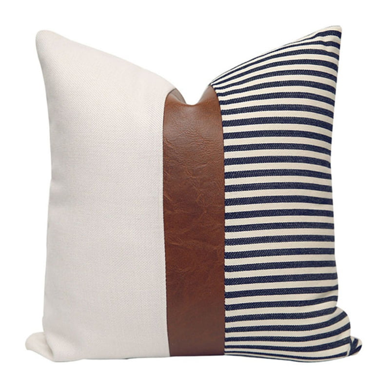 Leather Pillow Cover Leather Pillowcase Zipped Leather Pillowcase