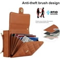 thumbnail image 2 of for Samsung Galaxy Z Flip 5 Case, Wallet Phone Case Cute Leather Case with Card Holder Crossbody Cover for Women Girls Strap Wristlet RFID Blocking Shockproof Protective Cover, Brown, 2 of 14