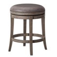 thumbnail image 1 of Maven Lane Alexander Backless Counter Stool, Reclaimed Oak Finish w/ Ronan Stone Vegan Leather, 1 of 6