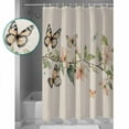 thumbnail image 3 of 60x72 Inch Shower Curtains for Bathroom Vintage Flowers Fabric Bath Curtain Decor Farmhouse Watercolor Butterfly Floral Waterproof Restroom Curtains Shower Set Accessories with 12 Hooks 60 Inch, 3 of 6
