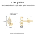 thumbnail image 6 of Rosec Jewels Lab Grown Diamond Leaf Earrings - EF-VS Quality Diamond Stud Earrings for Anniversary, 10K Yellow Gold, 6 of 7