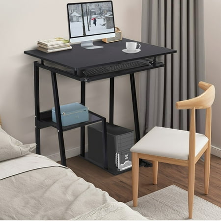 Desktop Computer Desk Laptop Study Table Office Desk With Pullout Keyboard Tray