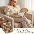 thumbnail image 4 of Yuyamidu Brown Bow Quilted Bible Cover Brown Flowers Bible Cover Case for Women Bible Carrying Case with Handle Protable Bible Study Supplies Christian Gifts for Women, 4 of 8