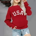 thumbnail image 2 of Fancifize Girl's Cute USA Print Sweatshirt Long Sleeve Crew Neck Pullover Tops T-Shirt Little/Big Girls Casual Drop Shoulder Shirt 1-12 Years, 2 of 7
