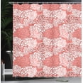 thumbnail image 3 of Ambesonne Floral Shower Curtain, Detailed Echeveria Plants, 69"Wx70"L, Coral Pale Maroon and White, 3 of 4