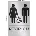 thumbnail image 3 of Assured Signs Restroom Sign for Wall | Bathroom Signs | 9 by 6" | Silver Acrylic | ADA Compliant with Braille | Includes Adhesives | Ideal for Office or Home, 3 of 7