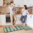 thumbnail image 2 of Coolnut St Patricks Day Plaid Kitchen Rugs Mats 2 Piece Set, Non Slip Rubber Runner Rug Kitchen Sink Floor Mat for Kitchen Laundry Room Hallway Office Home Decor, 2 of 7