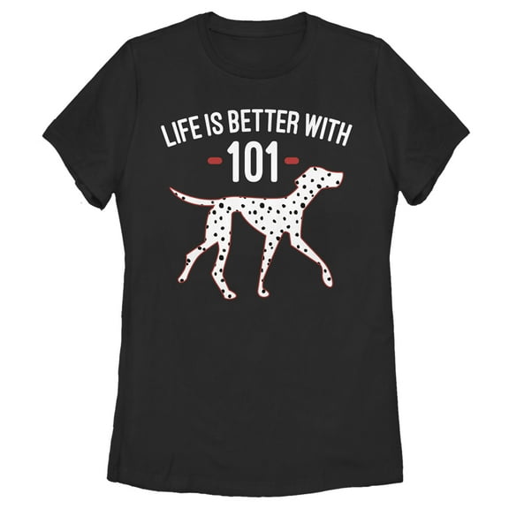 Women's One Hundred and One Dalmatians Life is Better with 101 Graphic Tee Black 2X Large