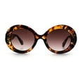 thumbnail image 4 of Womens Classy Mod Round Clout Thick Bevel Deco Plastic Retro Sunglasses Tortoise - Brown, 4 of 8