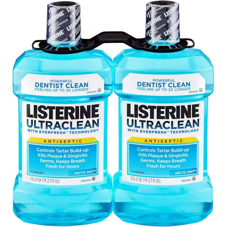 Listerine UltraClean Coolmint Mouthwash, 1.5 Liter, 2-count