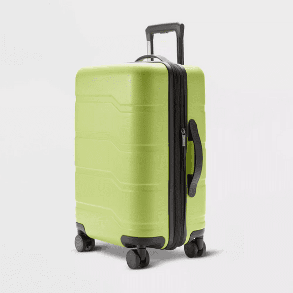 Hardside Carry On Spinner Suitcase - Open Story_ Lime Green