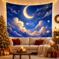 thumbnail image 3 of Crescent Moon Above Golden Clouds and Stars, Dreamy Celestial Style for Celestial Art Lovers, Moon Wall Art, Housewarming Gift, Tapestry Wall Hanging for Bedroom and Dorm, 3 of 7