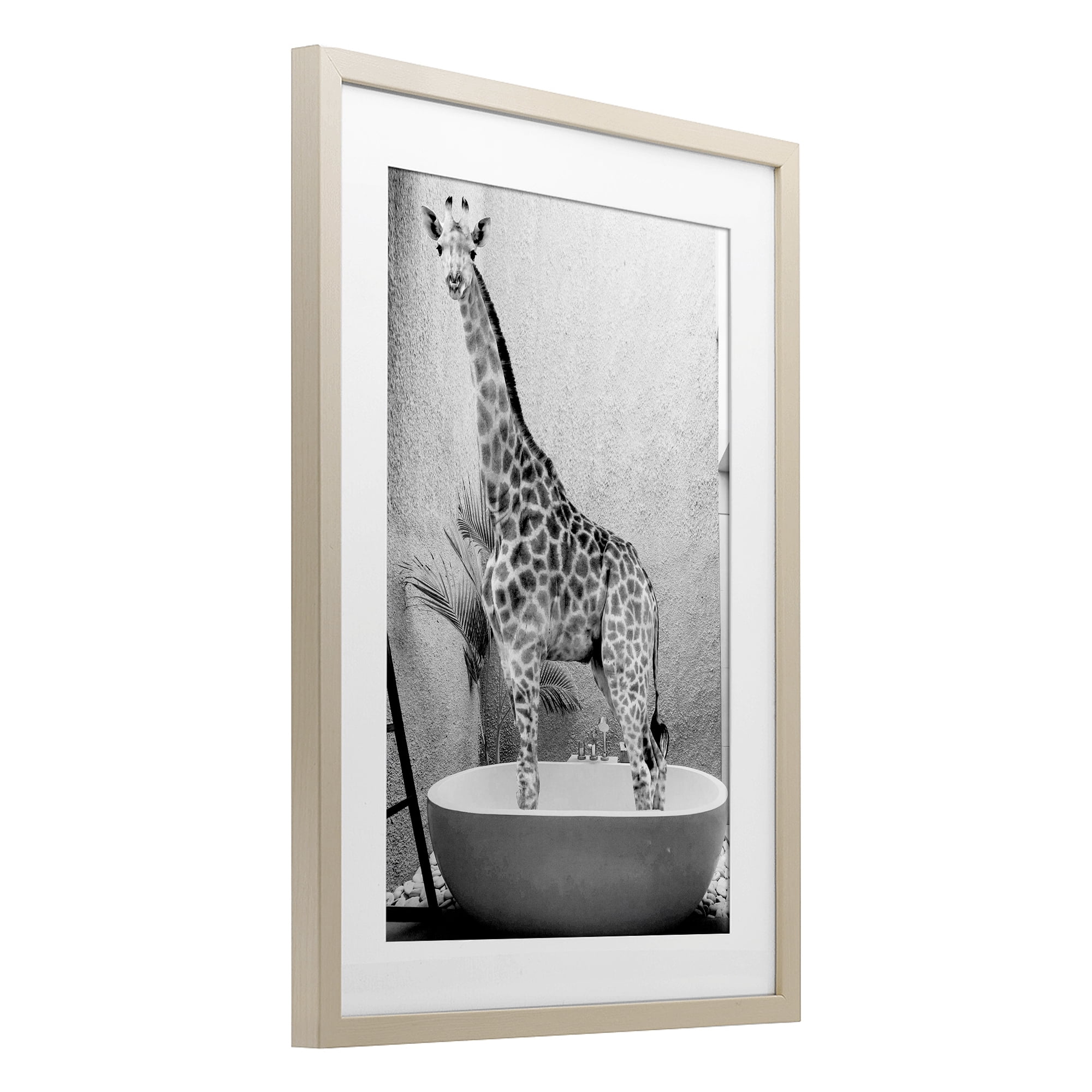 Stupell Industries Safari Bath Standing Tall Birch Framed Print Under Glass, design by SD Graphics Studio
