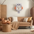 thumbnail image 5 of Unique Bargains 1pc Lovely Owl Silent Non Ticking Wall Clock 15" x 15" x 2.8" Beige, 5 of 5