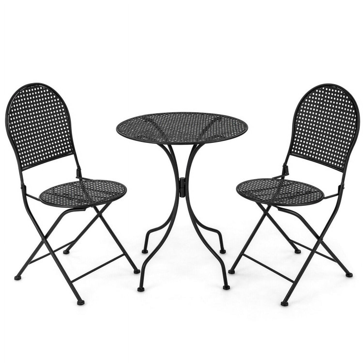 Aimee Lii 3 Pieces Patio Bistro Set Outdoor Conversation Furniture Table and Folding Chair, Outdoor Patio Furniture