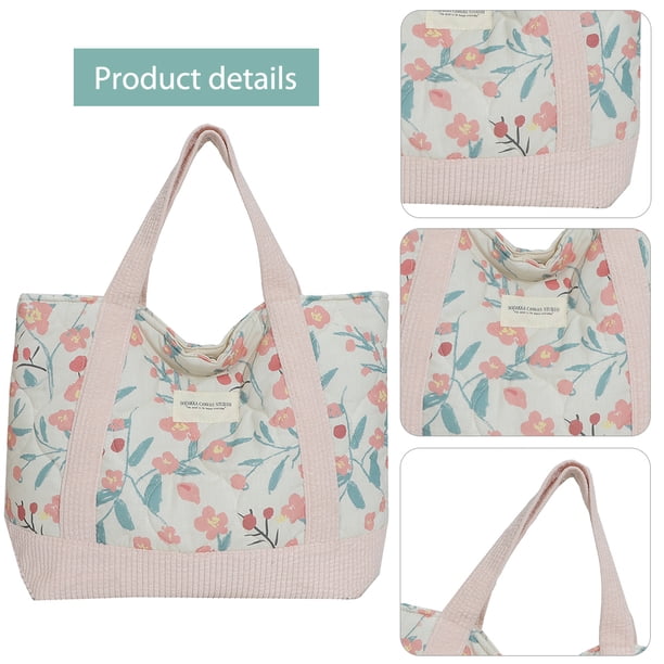 Bolso Hombro para Mujer Mano Acolchado Floral Con Retales Elegante Ir Al Gran Capacidad Fiestas Y