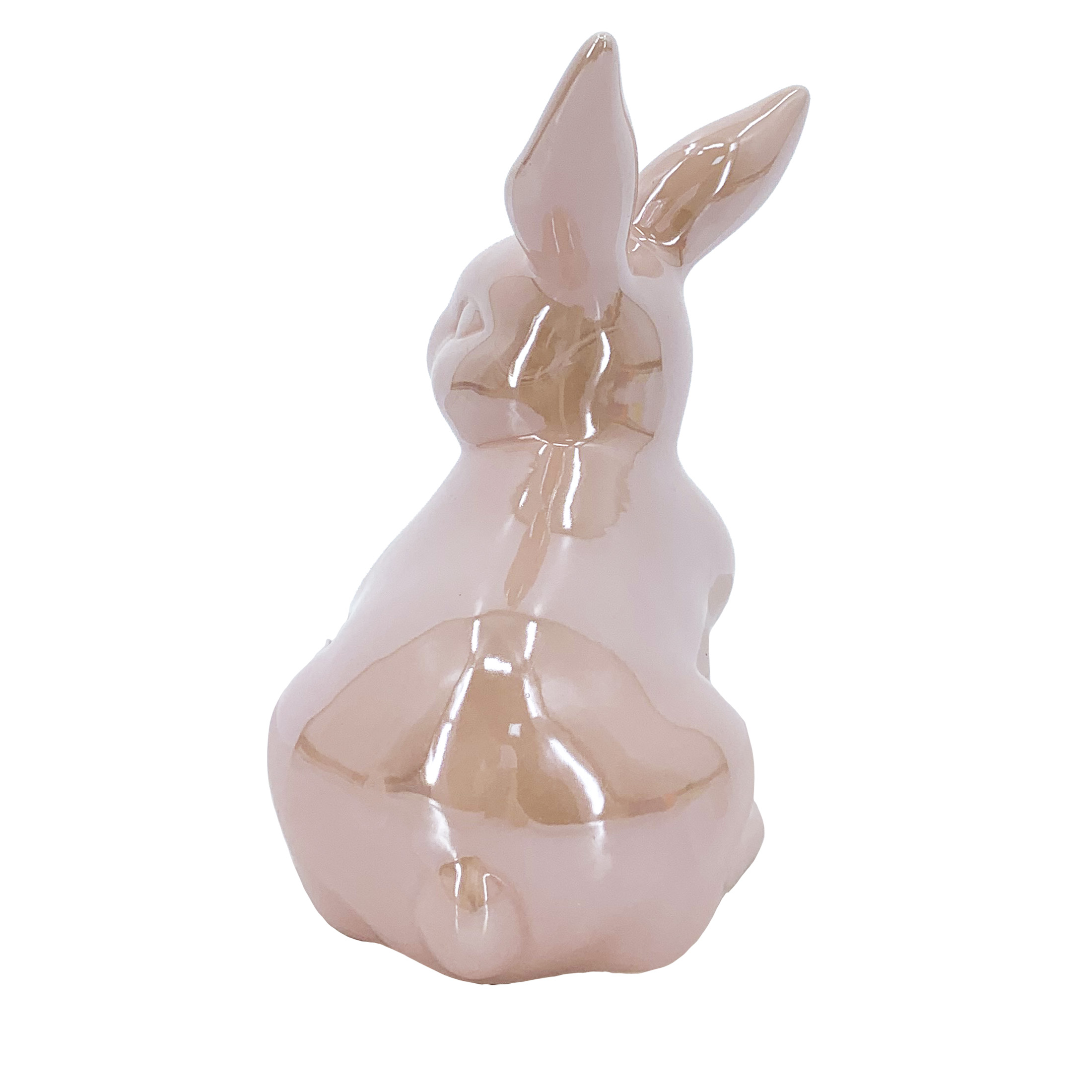 Way to Celebrate Easter Dolomite Pink Finish 5.5" Bunny Decoration Assortment