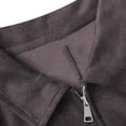 thumbnail image 4 of ZACPNCV Mens Solid Coat Faux Suede Casual Long Sleeve Zipper Front Spread Collar Lightweight Outerwear with Pockets for Fall Spring, 4 of 6